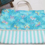 絵本袋★ユニコーン・グリーン★レッスンバッグ★絵本バッグ