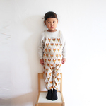 josse"キツネ総柄 サロペット/オールインワン ジャガード生地【受注製作 90、100、120サイズ】ミルクorネイビー