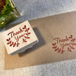 ●再販●葉っぱフレームの Thank you はんこ★送料無料
