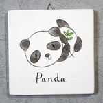 【ワンコインセール！】091s パンダ　ぱんだ　panda　英語　単語　教育　インテリア　子供　学校　保育園　幼稚園　癒やし　動物　自然　ほのぼの　パネル　絵　原画