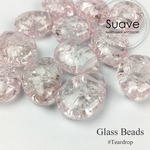 数量限定！「12個入り」ガラスビーズ/Teardrop 約20ｘ15ｍｍ　ピンク