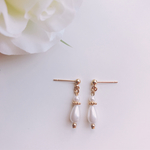 ホワイトパールのシンプルピアス/イヤリング