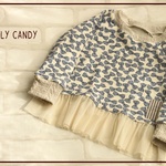 ﾘﾎﾞﾝ△チュールラグラン△size90△ﾌﾞﾙｰ