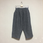 グレー系 リネンウール あや織 バレルパンツ