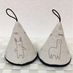 【送料無料】うさぎさんとアルパカくんのシンプル三角鍋つかみ ルクルーゼやストウブに！