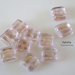6mm clear*dot ■ 四角 チェコビーズ 10個