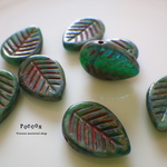 green picasso* leaf  チェコビーズ 5個