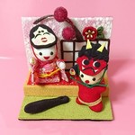 【ｋ様リクエスト作品】ちりめん細工「節分」ミニ置物