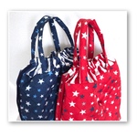 ☆kmrer様オーダー商品☆お着替え巾着袋☆星とストライプ（ネイビー＆レッド）