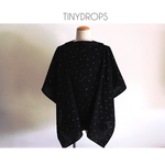 星柄　ご予約　ブラックシルバー【たまひよonline掲載シリーズ】 背中も隠れる Wガーゼの授乳ケープ       