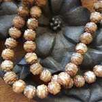 【6コセット】czech beads #チェコビーズ cathedral カテドラル 10㎜ キャラメルベージュ