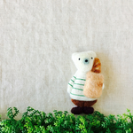  ʕ•ᴥ•ʔお出かけしろくまブローチ〈パン屋さん〉