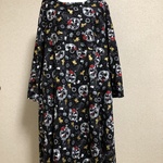 ★アリス柄ハイウエスト切り替え両裾下がりのワンピースE★