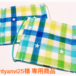kantyanvi25様専用商品  ダブルガーゼ 子供用マスク 星チェック柄（給食当番、風邪・花粉予防、）