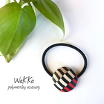 赤白ベージュ×ブラックヘアアクセサリー