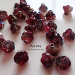 magical wine red * bell flower チェコビーズ 20個