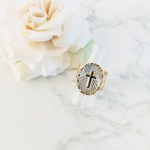 【再販】vintage★インタリオクロスのリング＜フィリグリー×ゴールド＞