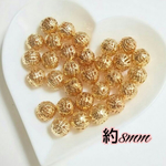 【薄いゴールド】 透かしビーズ  8mm  30個