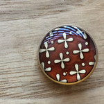 フランス ボタン エンボスフラワー18mm-キャラメル 1165