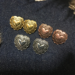 ハート コンチョ アンティーク ボタン  ピアスorイヤリング