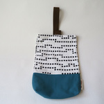 ランダムドットの靴袋(青)/shoes bag【通園・通学】【男の子】