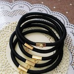 金具付のヘアゴム５本セットゴールドカラーわ