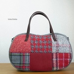 そらまめバッグ(wool patch -warm color x gray- #5)
