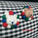 【受注製作】カラフルくまさんブローチ