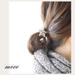 スワロフスキー×パールビーズ星型ヘアゴム♡キラキラ  大人可愛い