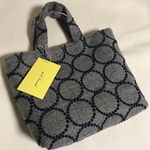 ●ウール●ハンドバッグ✨グレー×ネイビー ミナペルホネンの生地を使用して