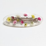 カラフルかすみ草の押し花バレッタ