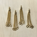 GOLD CHAIN TASSEL FRINGE HEART CHARM BEADS