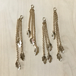 GOLD CHAIN TASSEL FRINGE LEAF CHARM BEADS