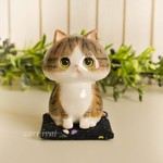 粘土　陶器風　おすわり猫さん(キジ白猫)