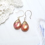 T.CY洋梨ドロップのピアスGラスターピンク