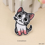 猫 ワッペン 刺繍 キルト 1枚入り