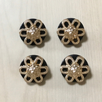 ●21㎜● GOLD BLACK LION DESIGN BUTTON CABOCHON PARTS