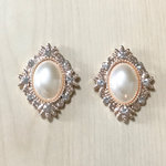 PEARL CRYSTAL RHINESTONE OVAL CABOCHON PARTS