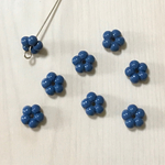 VINTAGE BLUE FLOWER SPACER ACRYL BEADS