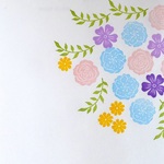 庭に咲く＊色とりどりの花＊はんこ