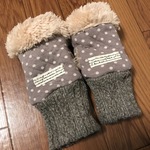 送料無料中までモコモコハンドウォーマー水玉