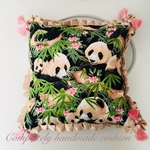 sale50%off　ミニクッション パンダ柄  輸入生地 インテリア小物 クッション