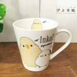 インコ×シマエナガのマグカップ（黄色）【受注制作】