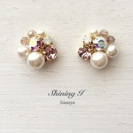 【金属アレルギー対応】Mix stone *Vintage pink / Pierce