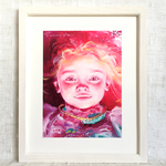 手描き油絵フレーム付き -光の中の少女-