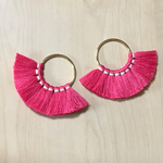 HOT PINK TASSEL FRINGE GOLD RING PARTS