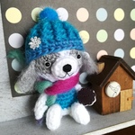 毛糸の帽子のワンコ(チョコクッキー)