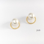再販☆コットンパール☆フープゴールドピアス/イヤリング