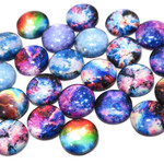 宇宙ガラスカボション 12mm 10個【宇宙素材】