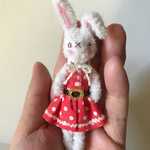 水玉ワンピのうさぎさん♪バッグチャーム加工無料